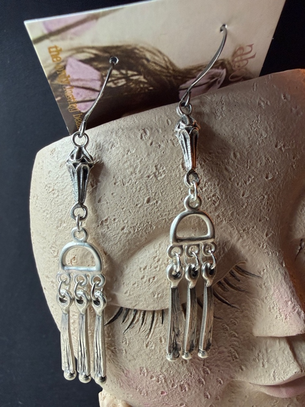 Silver Dangle Fringe Earrings - Silver